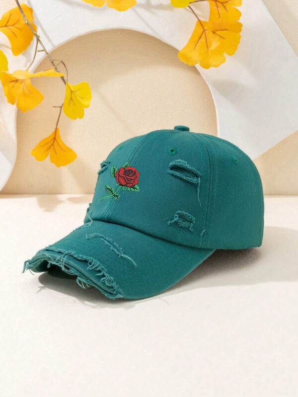 1 pièce Casquette de baseball style Y2K avec broderie rose et effet délavé, offrant une protection contre le soleil. Convient pour les sports de plein air et les déplacements quotidiens, idéale pour une utilisation décontractée le jour de la Saint-Valentin – Image 2