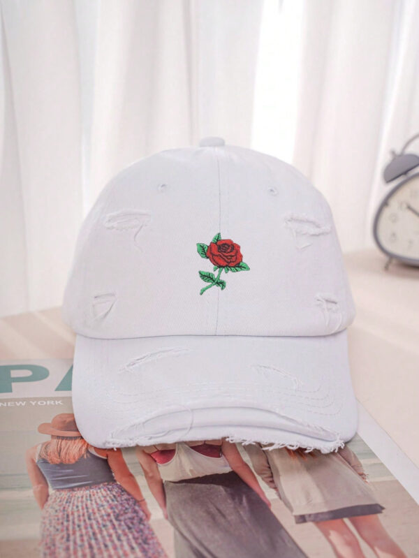 1 pièce Casquette de baseball style Y2K avec broderie rose et effet délavé, offrant une protection contre le soleil. Convient pour les sports de plein air et les déplacements quotidiens, idéale pour une utilisation décontractée le jour de la Saint-Valentin – Image 3