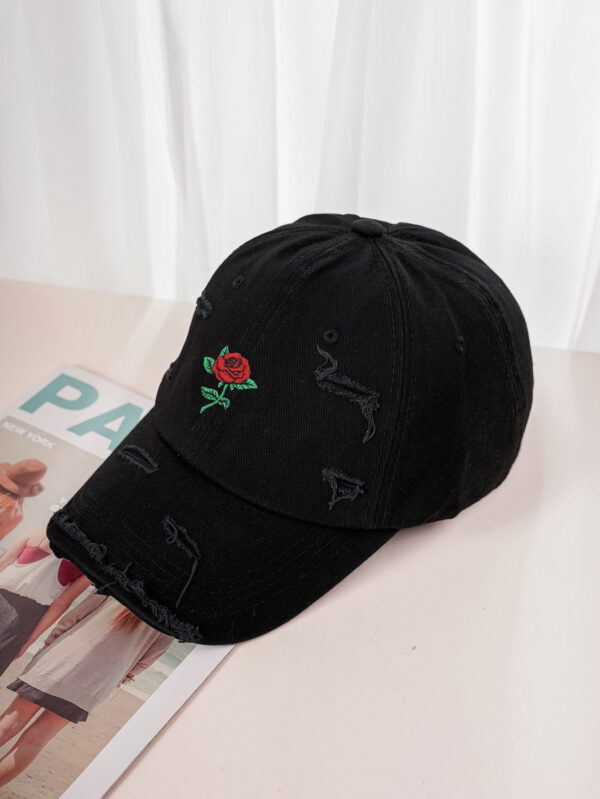 1 pièce Casquette de baseball style Y2K avec broderie rose et effet délavé, offrant une protection contre le soleil. Convient pour les sports de plein air et les déplacements quotidiens, idéale pour une utilisation décontractée le jour de la Saint-Valentin – Image 4