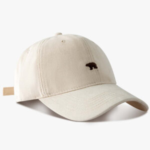 1 pièce Casquette de baseball pour hommes, couleur unie, broderie ours, vintage et à la mode pour une tenue décontractée