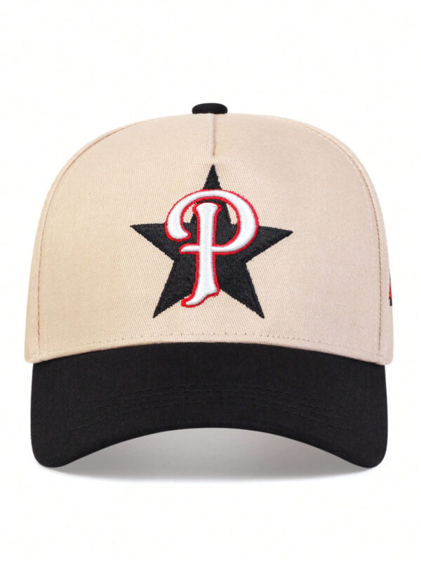 1 Pièce Casquette De Baseball De Protection Solaire Pour Hommes Réglable Et À La Mode Avec Pentagram Et Broderie De Lettre "p". Parfait Pour Les Voyages, La Plage Ou La Fête De Printemps Et D'automne. – Image 5