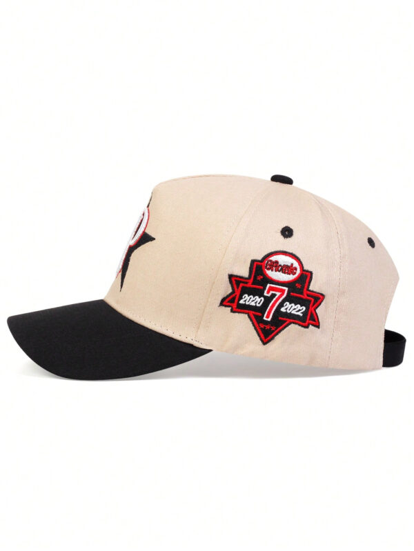 1 Pièce Casquette De Baseball De Protection Solaire Pour Hommes Réglable Et À La Mode Avec Pentagram Et Broderie De Lettre "p". Parfait Pour Les Voyages, La Plage Ou La Fête De Printemps Et D'automne. – Image 6