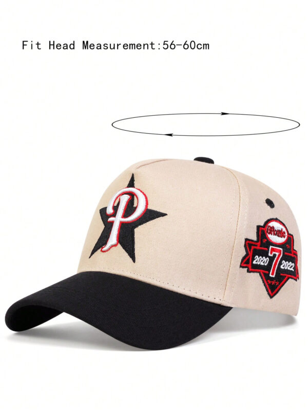 1 Pièce Casquette De Baseball De Protection Solaire Pour Hommes Réglable Et À La Mode Avec Pentagram Et Broderie De Lettre "p". Parfait Pour Les Voyages, La Plage Ou La Fête De Printemps Et D'automne. – Image 7