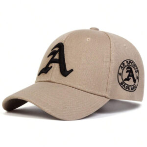 AR 1pc Hommes lettre gothique A brodée Casquette de Baseball, réglable en plein air protection solaire décontractée chapeau, convient pour les voyages de printemps et d"automne, les fêtes de plage