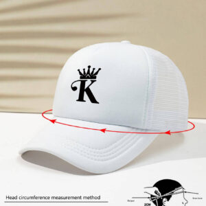 1 pièce Casquette de baseball en maille à imprimé Alphabet 'K' unisexe, à la mode pour les loisirs en plein air, respirante et ajustable en taille, adapté pour un usage quotidien