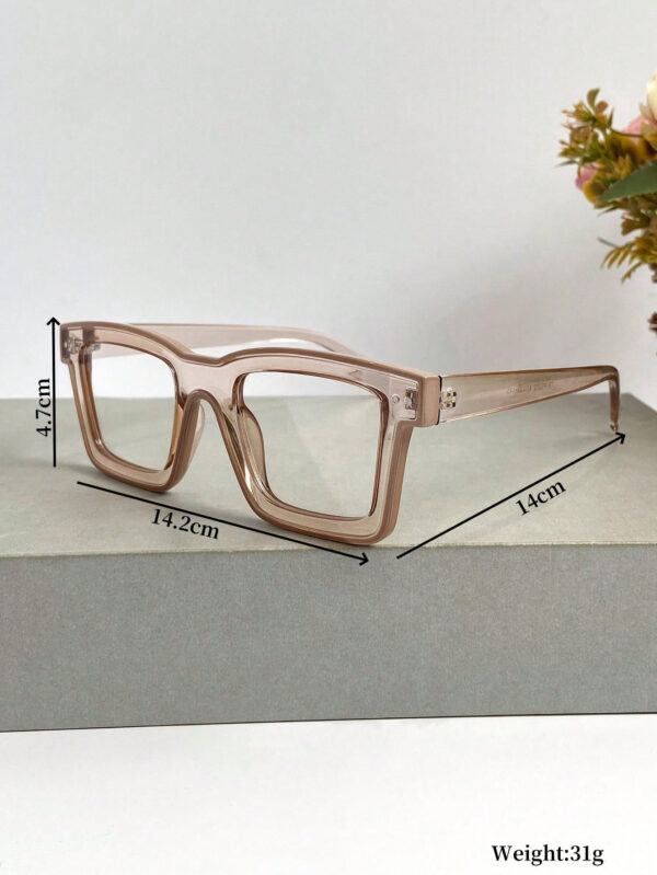 Nouvelles lunettes carrées rétro bicolores, montures simples en TR de mode unisexe pour hommes – Image 3