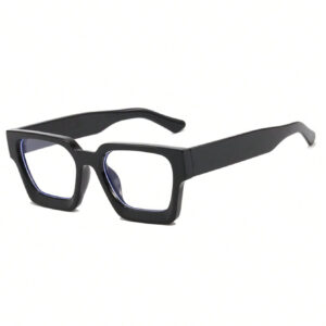 1 paire de lunettes carrées anti-lumière bleue simples pour un look à la mode et élégant. Lunettes transparentes anti-lumière bleue, accessoires