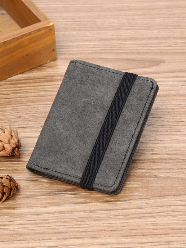 Wcarno Petit portefeuille à bande de contraste pour homme, cadeau pour père, léger et portable, porte-cartes/d'identité pour cadres. Cadeau pour anniversaire, fête des pères ou autre occasion. Porte-cartes biface moderne et minimaliste, texturé, multifonction, idéal pour les hommes au quotidien