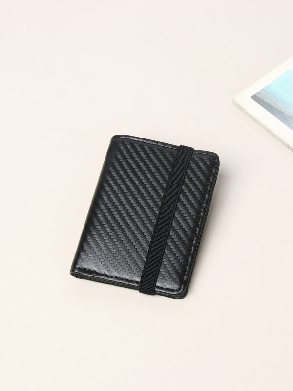 Wcarno Petit portefeuille à bande de contraste pour homme, cadeau pour père, léger et portable, porte-cartes/d'identité pour cadres. Cadeau pour anniversaire, fête des pères ou autre occasion. Porte-cartes biface moderne et minimaliste, texturé, multifonction, idéal pour les hommes au quotidien – Image 2