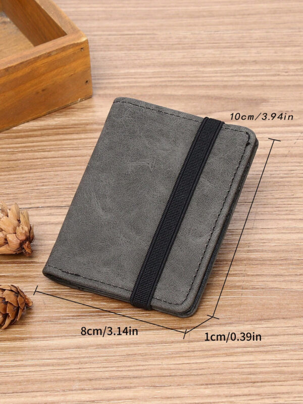 Wcarno Petit portefeuille à bande de contraste pour homme, cadeau pour père, léger et portable, porte-cartes/d'identité pour cadres. Cadeau pour anniversaire, fête des pères ou autre occasion. Porte-cartes biface moderne et minimaliste, texturé, multifonction, idéal pour les hommes au quotidien – Image 4