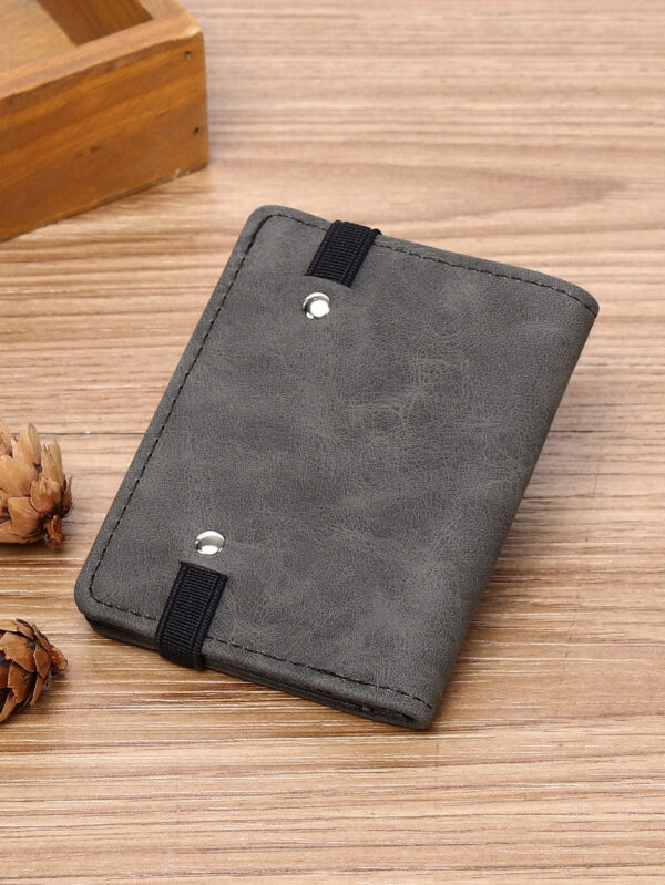 Wcarno Petit portefeuille à bande de contraste pour homme, cadeau pour père, léger et portable, porte-cartes/d'identité pour cadres. Cadeau pour anniversaire, fête des pères ou autre occasion. Porte-cartes biface moderne et minimaliste, texturé, multifonction, idéal pour les hommes au quotidien – Image 5