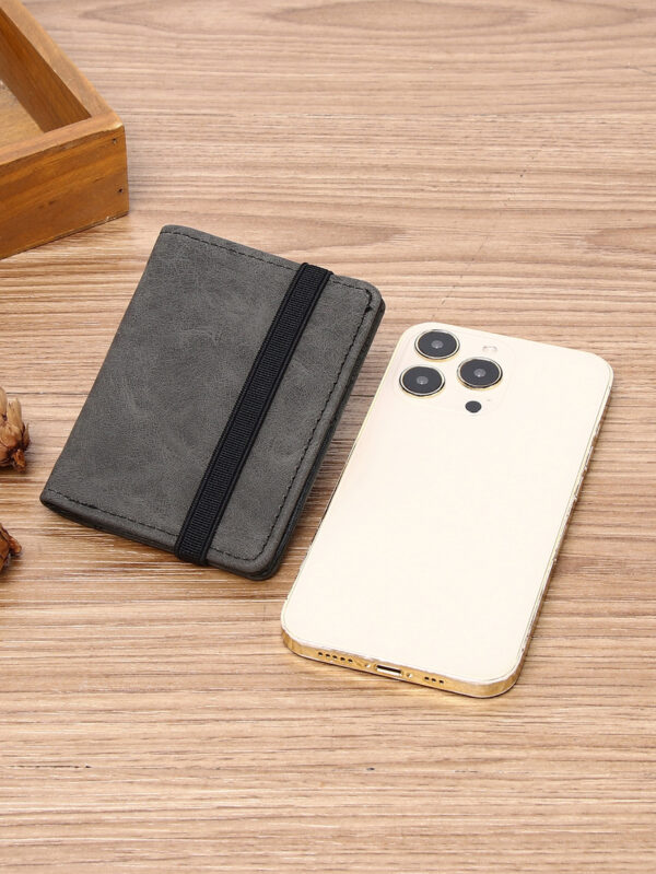 Wcarno Petit portefeuille à bande de contraste pour homme, cadeau pour père, léger et portable, porte-cartes/d'identité pour cadres. Cadeau pour anniversaire, fête des pères ou autre occasion. Porte-cartes biface moderne et minimaliste, texturé, multifonction, idéal pour les hommes au quotidien – Image 6