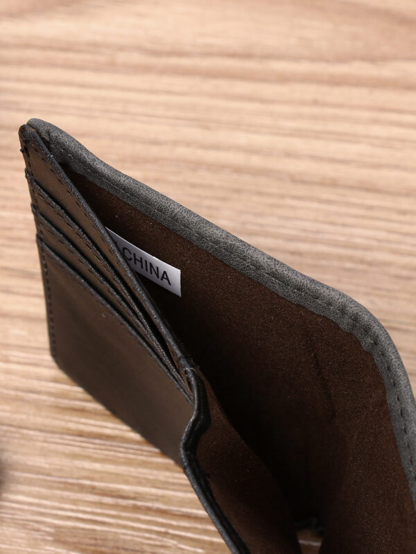 Wcarno Petit portefeuille à bande de contraste pour homme, cadeau pour père, léger et portable, porte-cartes/d'identité pour cadres. Cadeau pour anniversaire, fête des pères ou autre occasion. Porte-cartes biface moderne et minimaliste, texturé, multifonction, idéal pour les hommes au quotidien – Image 7