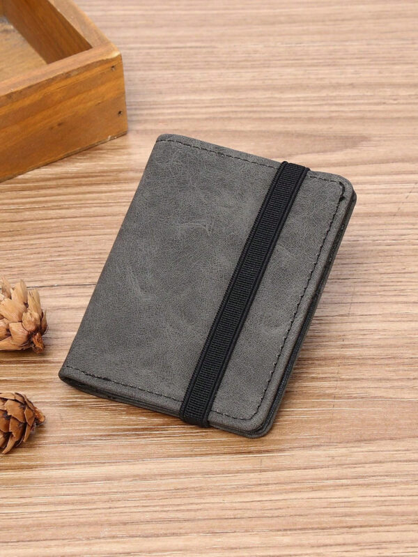 Wcarno Petit portefeuille à bande de contraste pour homme, cadeau pour père, léger et portable, porte-cartes/d'identité pour cadres. Cadeau pour anniversaire, fête des pères ou autre occasion. Porte-cartes biface moderne et minimaliste, texturé, multifonction, idéal pour les hommes au quotidien – Image 8
