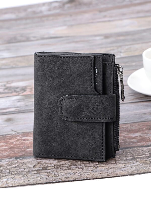 Portefeuille petit à bordure contrastée, porte-monnaie de poche petit, portefeuille Bi-Fold avec fenêtre d'identification. Portable, argent, espèces. Pour employés de bureau, femmes étudiantes, travail, affaires, domicile-travail. Cadeau d'anniversaire, de la Saint-Valentin, pour le couple – Image 5