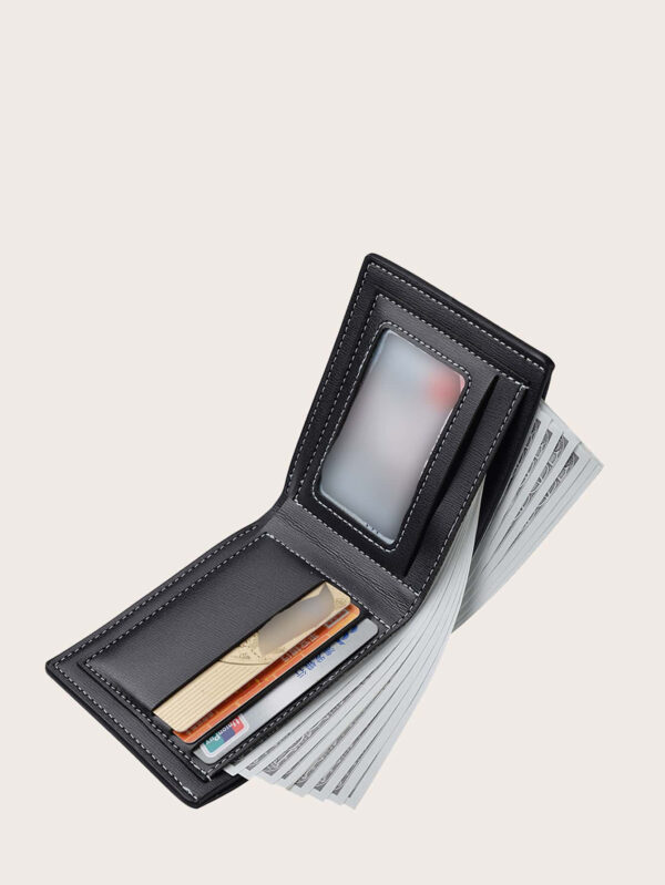 Portefeuille petit homme à relief de lettre, porte-cartes de crédit, petit porte-monnaie avec fenêtre pour pièce d'identité, portefeuille bi-pliant pour hommes et femmes, cadeau pour père, minimaliste, mode, affaires, anniversaire, Saint-Valentin, anniversaire, cadeau pour homme, femme, professeur, petit ami, mari, oncle, frères, homme, affaires, école, fournitures scolaires, vieux style d'argent – Image 4