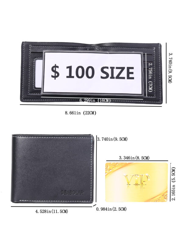 Portefeuille petit homme à relief de lettre, porte-cartes de crédit, petit porte-monnaie avec fenêtre pour pièce d'identité, portefeuille bi-pliant pour hommes et femmes, cadeau pour père, minimaliste, mode, affaires, anniversaire, Saint-Valentin, anniversaire, cadeau pour homme, femme, professeur, petit ami, mari, oncle, frères, homme, affaires, école, fournitures scolaires, vieux style d'argent – Image 5