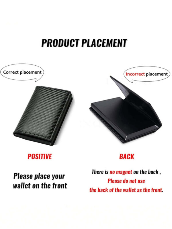 1 pièce Portefeuille ultra fin minimaliste pour homme avec blocage RFID, porte-monnaie en alliage d'aluminium avec fonction de poussée latérale, convient pour la carte d'identité et le permis de conduire. Idéal pour les cadeaux de Noël, la Saint-Valentin, Thanksgiving. Porte-cartes de visite, portefeuille, porte-cartes de crédit de style vintage. – Image 6