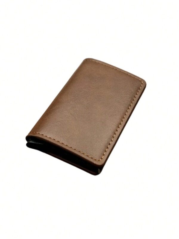 1 pièce Portefeuille ultra fin minimaliste pour homme avec blocage RFID, porte-monnaie en alliage d'aluminium avec fonction de poussée latérale, convient pour la carte d'identité et le permis de conduire. Idéal pour les cadeaux de Noël, la Saint-Valentin, Thanksgiving. Porte-cartes de visite, portefeuille, porte-cartes de crédit de style vintage. – Image 17