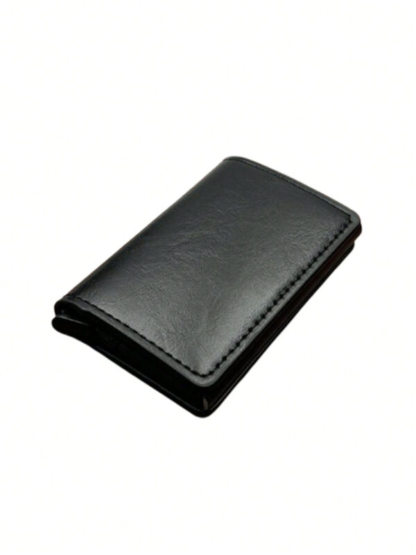 1 pièce Portefeuille ultra fin minimaliste pour homme avec blocage RFID, porte-monnaie en alliage d'aluminium avec fonction de poussée latérale, convient pour la carte d'identité et le permis de conduire. Idéal pour les cadeaux de Noël, la Saint-Valentin, Thanksgiving. Porte-cartes de visite, portefeuille, porte-cartes de crédit de style vintage. – Image 18
