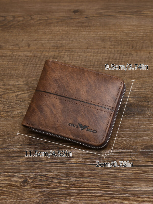 Portefeuille court pour hommes à la mode vintage avec plusieurs fentes pour cartes, grande capacité, portable et multifonctionnel, un cadeau de Noël pour les hommes – Image 5