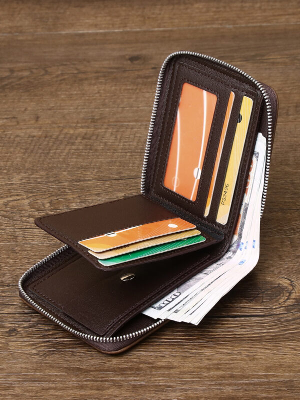 Portefeuille court pour hommes à la mode vintage avec plusieurs fentes pour cartes, grande capacité, portable et multifonctionnel, un cadeau de Noël pour les hommes – Image 6