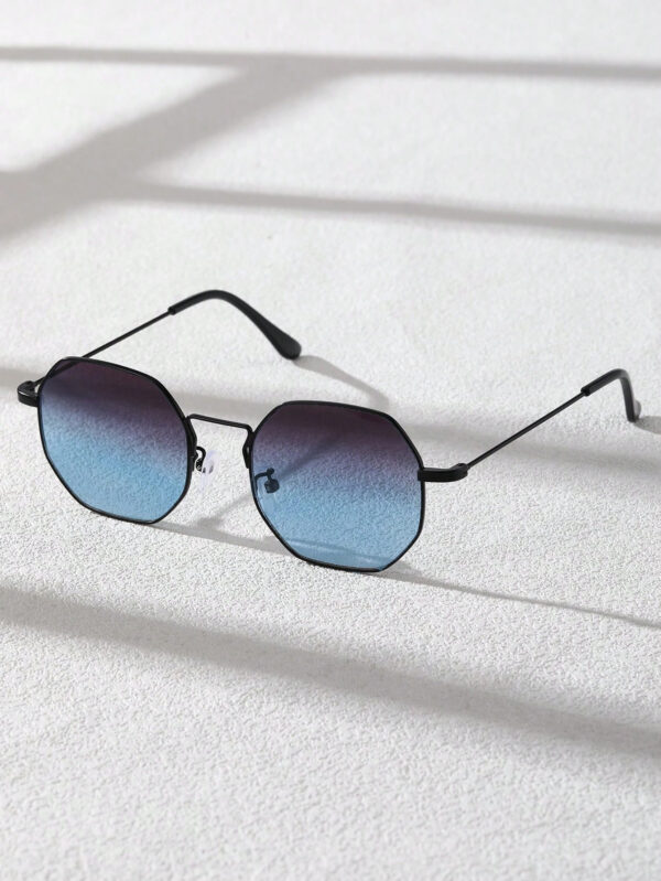 1 pièce Lunettes de mode en métal géométrique moderne et simple pour hommes, cadeau pour vacances, accessoires de plage tropicale, photo de rue – Image 8