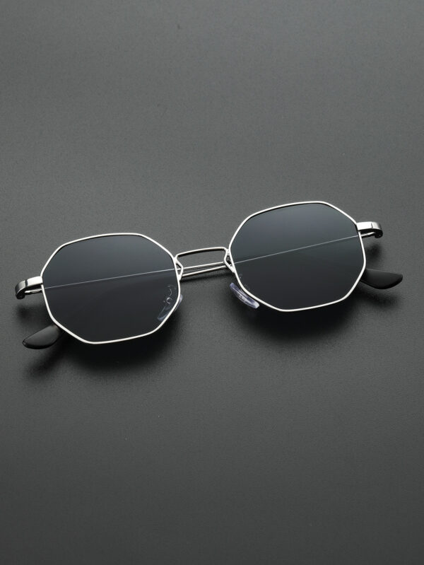 1 pièce Lunettes de mode en métal géométrique moderne et simple pour hommes, cadeau pour vacances, accessoires de plage tropicale, photo de rue – Image 10