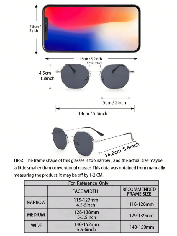 1 pièce Lunettes de mode en métal géométrique moderne et simple pour hommes, cadeau pour vacances, accessoires de plage tropicale, photo de rue – Image 11