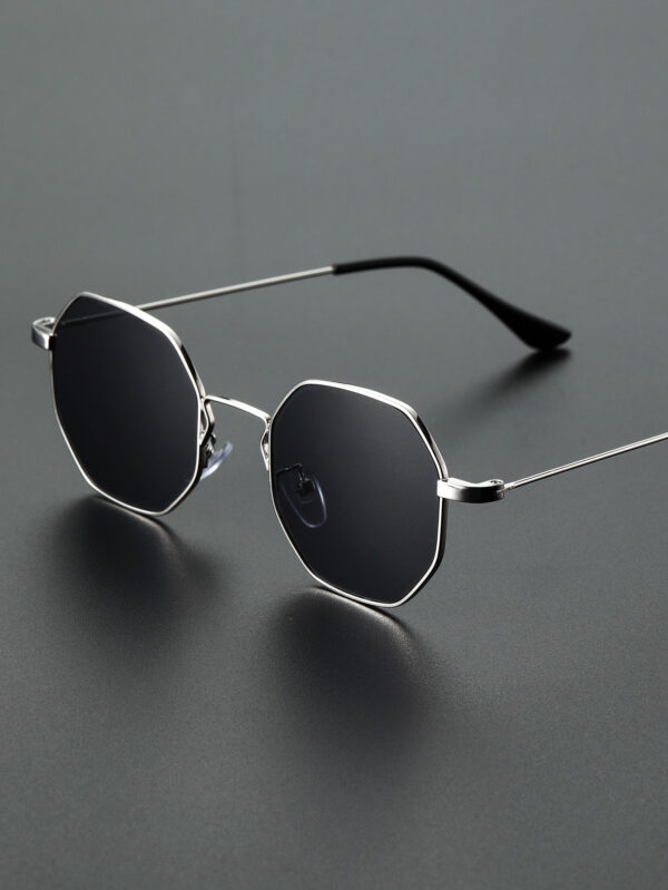 1 pièce Lunettes de mode en métal géométrique moderne et simple pour hommes, cadeau pour vacances, accessoires de plage tropicale, photo de rue – Image 12