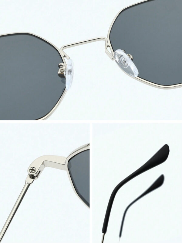 1 pièce Lunettes de mode en métal géométrique moderne et simple pour hommes, cadeau pour vacances, accessoires de plage tropicale, photo de rue – Image 13