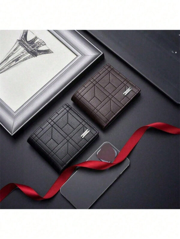 1 pièce Portefeuille court pour homme, mode et simple, couleur unie, affaires, quotidien, portable, grande capacité, multi-fentes pour cartes. Indispensable pour le portefeuille d'homme : trajets domicile-travail, déplacements professionnels, voyages, cadeau de la Saint-Valentin 2025 – Image 17