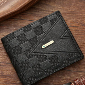 Portefeuille court pour homme, simple et . Porte-cartes multi-fentes. Porte-monnaie portable pour travailleurs de bureau masculins, collège, travail, entreprise, navette, bureau. Cadeau pour anniversaire, Saint-Valentin, couple, fournitures scolaires, enseignants, rentrée des classes, style vintage pour hommes