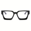 1 paire de lunettes carrées anti-lumière bleue simples pour un look à la mode et élégant. Lunettes transparentes anti-lumière bleue, accessoires – Image 3