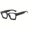 1 paire de lunettes carrées anti-lumière bleue simples pour un look à la mode et élégant. Lunettes transparentes anti-lumière bleue, accessoires – Image 4