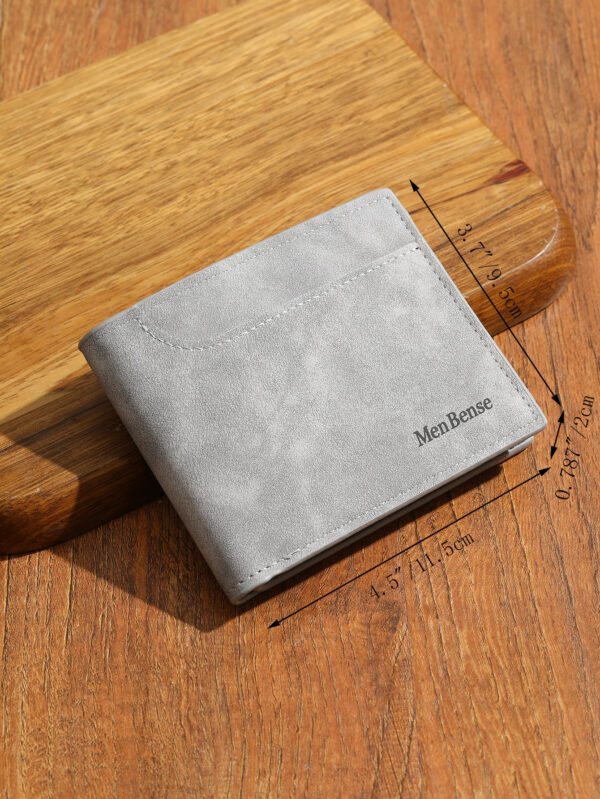 Petit portefeuille avec graphique de lettre pour hommes, petit portefeuille de poche, petit porte-monnaie pliant, portefeuille pour femmes portable, argent, espèces, cadeau pour travailleurs de col blanc, pour hommes, étudiants, travail, affaires, déplacement, bureau, anniversaire, couple, Saint-Valentin, fête – Image 4