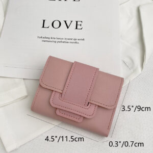 Portefeuille Minimalist Flap Small Wallet Pocket Wallet Small Purse Tri-Fold Slim Women Wallet Portable Money Cash White-Collar Workers For Female College Work Business Commute Office For Anniversary For Birthday Gift On Valentine Day Gift Hot Pink Purse Hight Quality Leather