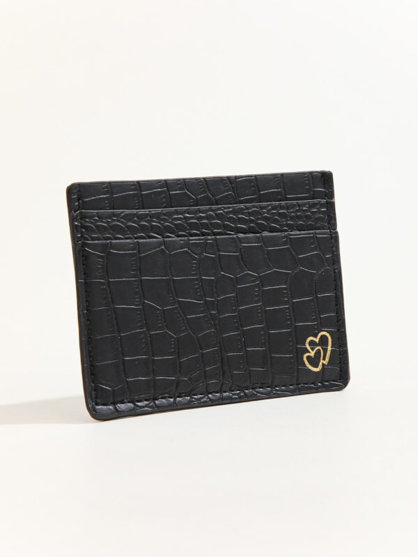 Porte-cartes d'identité imprimé cœur, gaufré crocodile, léger et portable pour les cols blancs, femmes, vacances, anniversaire, cadeau. Porte-cartes de visite, porte-cartes de crédit pour femmes – Image 2