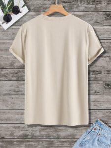 Manfinity RSRT T-shirts pour hommes, col rond ajusté, manches courtes, tee-shirt graphique palmier décontracté et simple en polyester d'été – Image 9