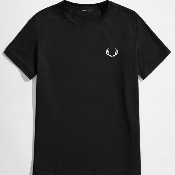 Manfinity Modomio Homme T-shirt En Coton Col Rond Imprimé Graphique