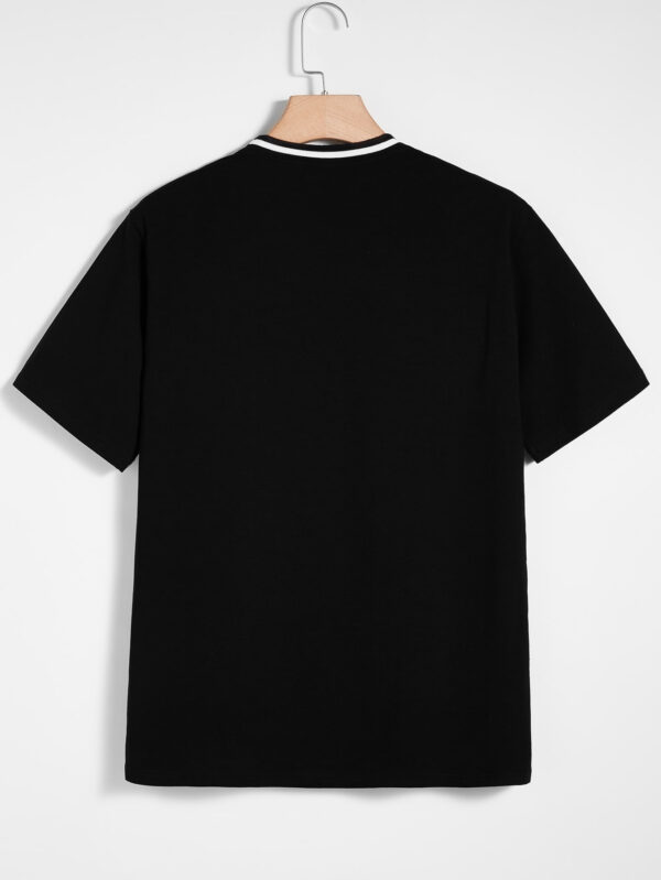 Manfinity Modomio Homme T-shirt En Coton Imprimé Lettre À Rayures Cou – Image 2