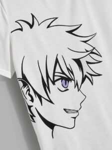 Manfinity UrbanChill T-shirt graphique pour hommes avec lettres et chiffres japonais de style anime – Image 6