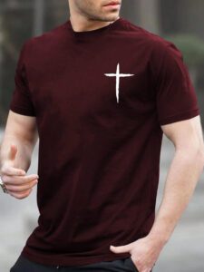 Manfinity Homme Homme T-shirt Croisé Imprimé – Image 5