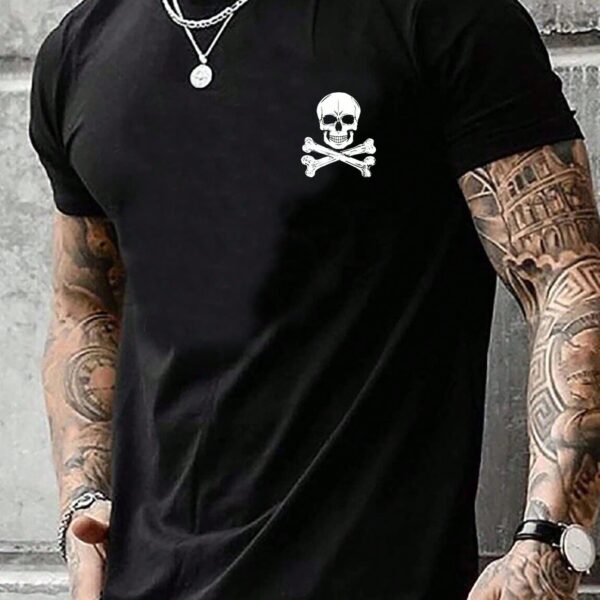 Manfinity Vacaylife T-shirt à manches courtes avec imprimé crâne pour homme, pour sortir, pour les amis