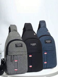 1 pièce Sac de poitrine décontracté de couleur unie pour homme, nouveau sac de poitrine jeunesse, sac banane , petit sac à dos, sac bandoulière, sac de messager de poitrine en tissu oxford. Petit sac homme. Cadeau de Nouvel An chinois, Saint-Valentin, vacances de printemps et d'été, voyage – Image 4