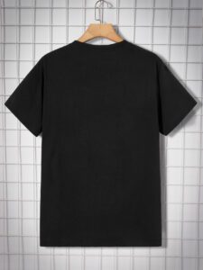 Manfinity UrbanChill T-shirt en coton pour hommes avec imprimé ours graphique, style urbain, manches courtes, décontracté, cadeau pour le petit ami – Image 3