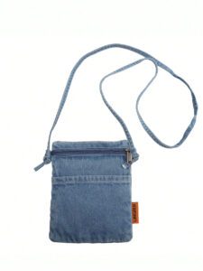 Mini sac de téléphone en jean de couleur unie, sac à bandoulière portatif et transversal, convenant pour le travail, les achats, les voyages, les vacances, l'école, l'été. Cadeau personnalisé en polyester pour père, mari, petit ami. Sac pour homme pour Noël, Action de grâce, vacances. Sac fourre-tout, sac banane, sac de vélo, sac de sport, sac de randonnée, sac de poitrine, sac latéral, cartable, sac en cuir, sac besace, cadeaux pour hommes, sac de voyage, sac de camping – Image 3