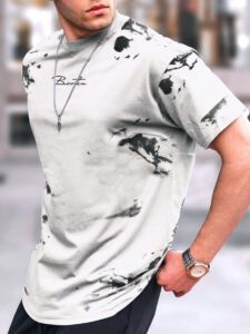 Manfinity Homme Homme T-shirt À Lettres Tie Dye