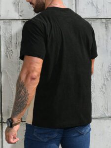 Manfinity Homme T-shirt casual à manches courtes bicolore pour homme, pour sortir, pour le mari – Image 5