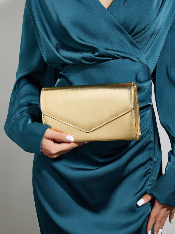 Sac De Dîner De Luxe, Sac De Soirée Glamour, Élégant, Exquis, Tranquille De Couleur Unie En PU Pour Femmes, Carré Pour Dame, Femme, Fille De Fête, Mariée, Parfait Pour Un Bal, Une Soirée, Un Dîner/banquet, Le Meilleur Cadeau Pour Femmes, Maman, Professeur, Amie ,demoiselle D'honneur – Image 2